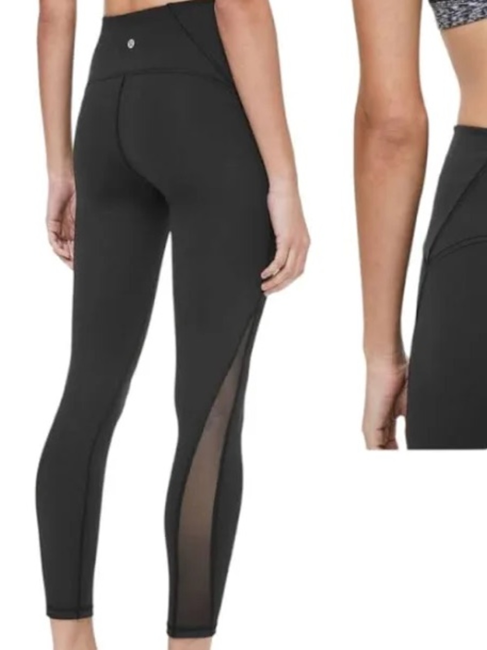Lululemon High-Waist Black Leggings with Sheer Side Panels
